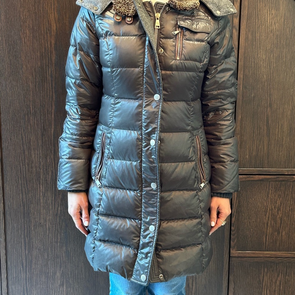 Handstich long down coat